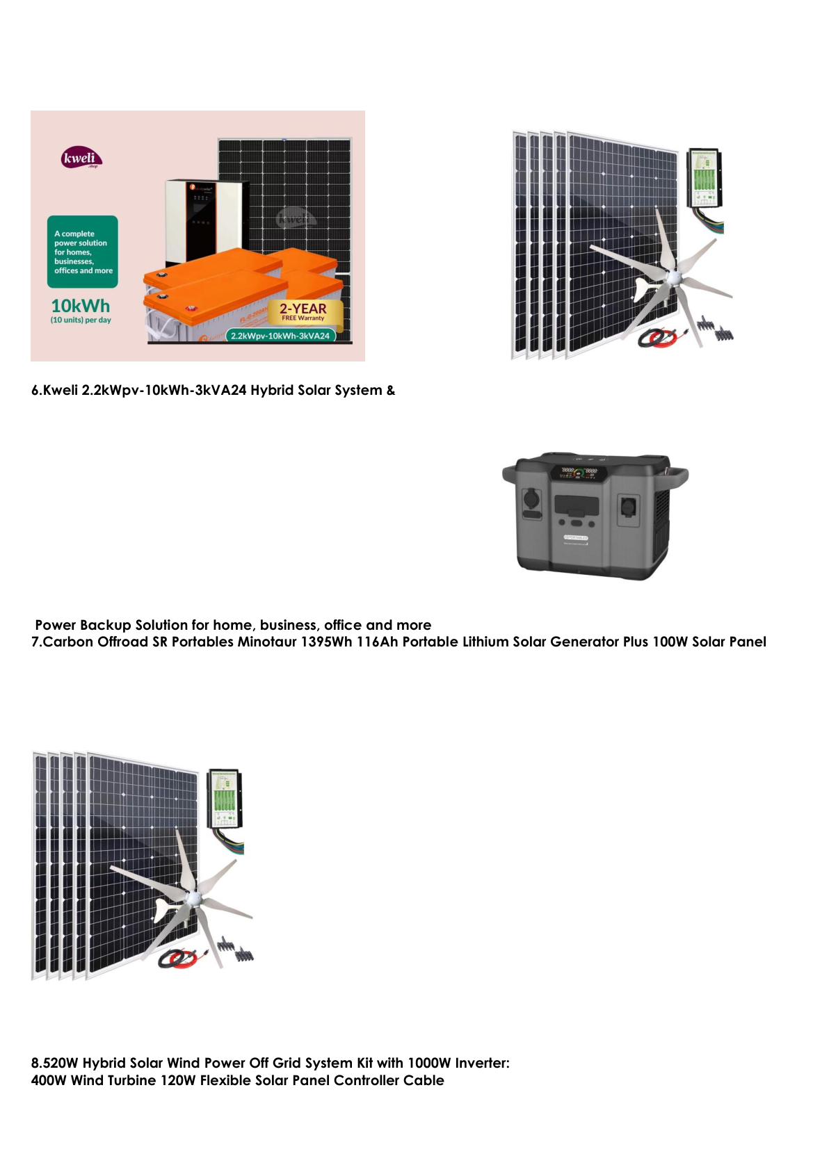 Solar hybrid system and portable generator